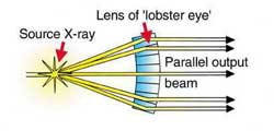 Lobster eye lens generates parallel beam